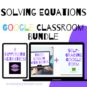 Preview of Solving Equations Google Form Bundle - Perfect for Google Classroom