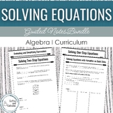 Solving Equations in Algebra 1 No Prep Guided Lesson Notes Bundle