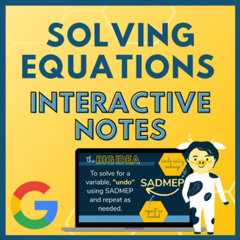 Preview of Solving Equations Interactive Notes (Google Slides)