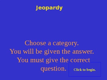 Preview of Solving Equations Jeopardy Game  PowerPoint 1
