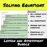 Solving Equations-Lessons and Assessments Bundle