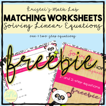 Preview of Solving Equations | Matching Worksheet | 1-Step and 2-Step Equations | FREE