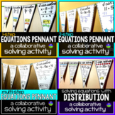 Solving Equations Math Pennant Activity Bundle