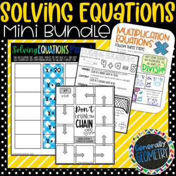 Solving Equations Mini Bundle; 6th Grade Math, One-Step Equations