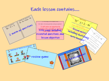 Preview of Solving Equations Module - 5 SMARTBOARD lessons and DIGITAL GOOGLE ACTIVITIES