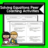 Solving Equations Peer Coaching Exit Pass Activities