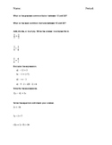 Solving Equations Pre-Asessment