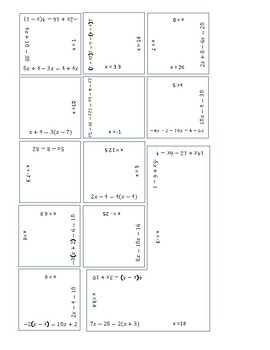 Solving Multi-step Equations Puzzle by Damman's algebra room | TpT