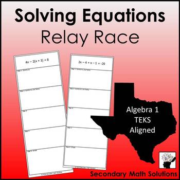 Preview of Solving Equations Relay Race