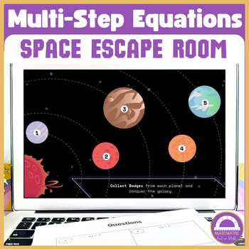 Preview of Solving Equations Review Math Digital Escape Room