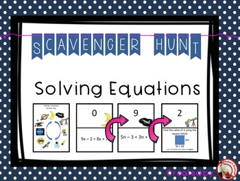 Preview of Solving Equations Scavenger Hunt