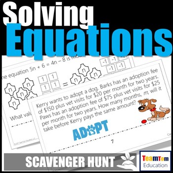 Preview of Solving Equations Scavenger Hunt