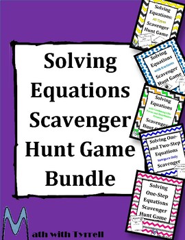 Preview of Solving Equations Scavenger Hunt Bundle