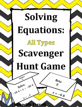 Preview of Solving Equations All Types Scavenger Hunt Game