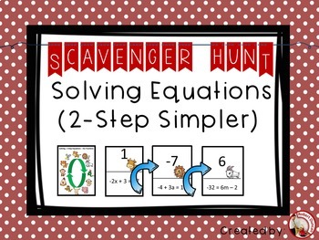 Preview of Solving Simpler 2-step Equations Scavenger Hunt