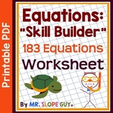 Solving Equations Skill Building Worksheet