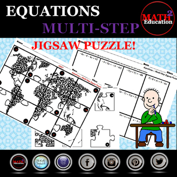 Preview of Solving Multi Step Equations Jigsaw Puzzle