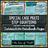 Solving Equations: Special Cases Foldable Page