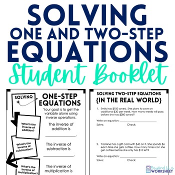 Preview of Solving Equations Student Booklet