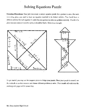 Preview of Solving Equations Tangram Puzzle