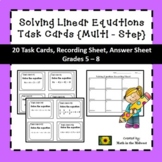 Solving Equations Task Cards {Multi - Step} 8.EE.7