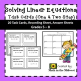 Solving Equations Task Cards {One and Two Step} 6.EE.7 and 7.EE.4