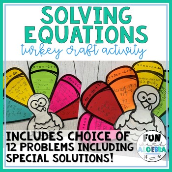 Preview of Solving Equations Turkey Craft | Thanksgiving Math