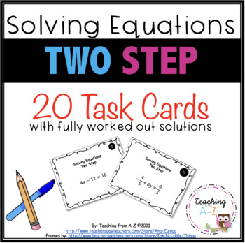 Preview of Solving Equations Two Step