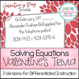 Solving Equations Valentine's Day Math Activity Worksheet