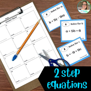 Solving Equations | Variables Task Cards by Math And Science Sarah