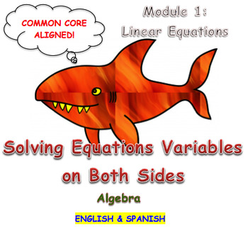 Preview of Solving Equations Variables on Both Sides (English & Spanish)