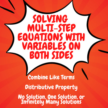 Preview of Solving Multi-Step Equations with Variables on Both Sides - Worksheet Activity