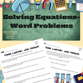 Solving Equations- Word Problems