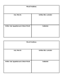 Solving Equations Word Problems- Graphic Organizer