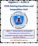 Solving Equations and Inequalities- 5 Lessons- A.REI.b3