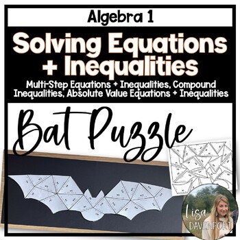 Preview of Solving Equations and Inequalities - Algebra 1 Puzzle Halloween Activity