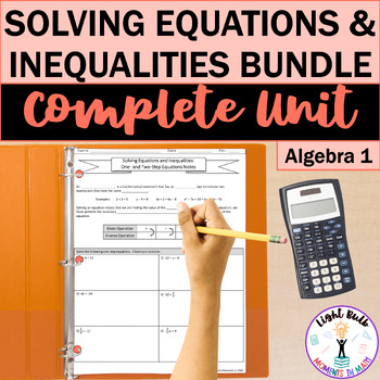 Preview of Solving Equations and Inequalities Complete Unit (Algebra 1 Unit 2)