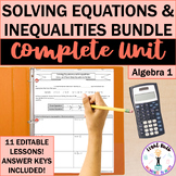 Solving Equations and Inequalities Complete Unit (Algebra 