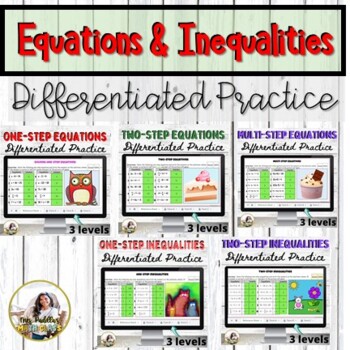 Preview of Solving Equations and Inequalities Digital Activity |  Differentiated Practice