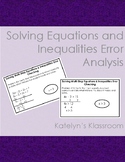 Solving Equations and Inequalities Error Analysis