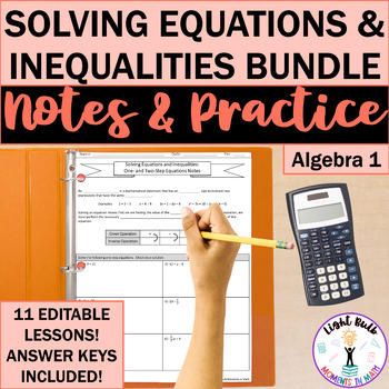 Preview of Solving Equations and Inequalities Guided Notes and Worksheets Unit Bundle