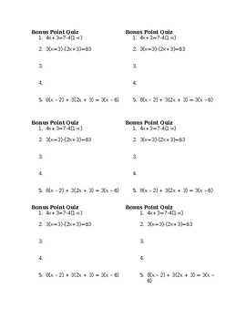 Preview of Solving Equations and Inequalities Quiz