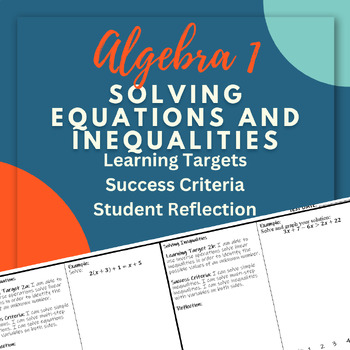 Preview of Solving Equations and Inequalities Student Reflections