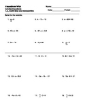 Solving Equations and Inequalities Worksheet