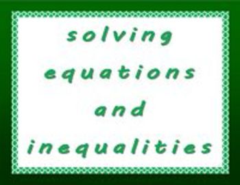 Algebra 1 - Solving Equations and Inequalities - Lesson Bundle | TpT