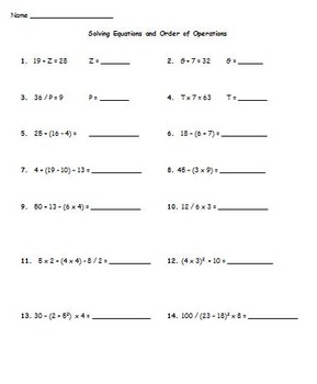 scojo262 solve for x worksheet