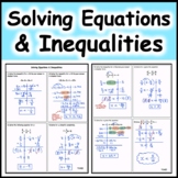Solving Equations and Solving Inequalities Algebraically R