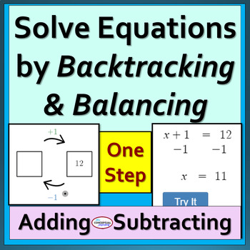 Preview of Solving Equations by Adding & Subtracting - Backtracking & Balancing Unit Bundle