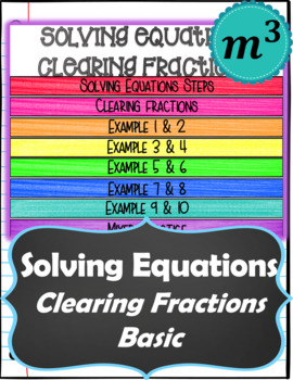 Preview of Solving Equations by Clearing Fractions-BASIC (NOTES & QUIZZES) (google)