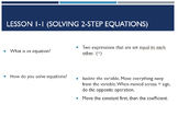 Solving Equations in Algebra 1